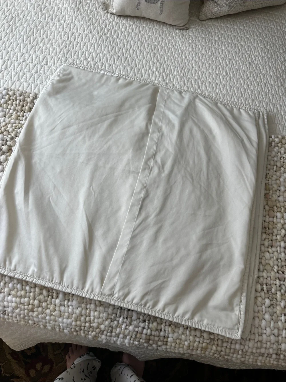 West Elm Ivory/Cream Quilted European Shams perfect condition - 3 shams